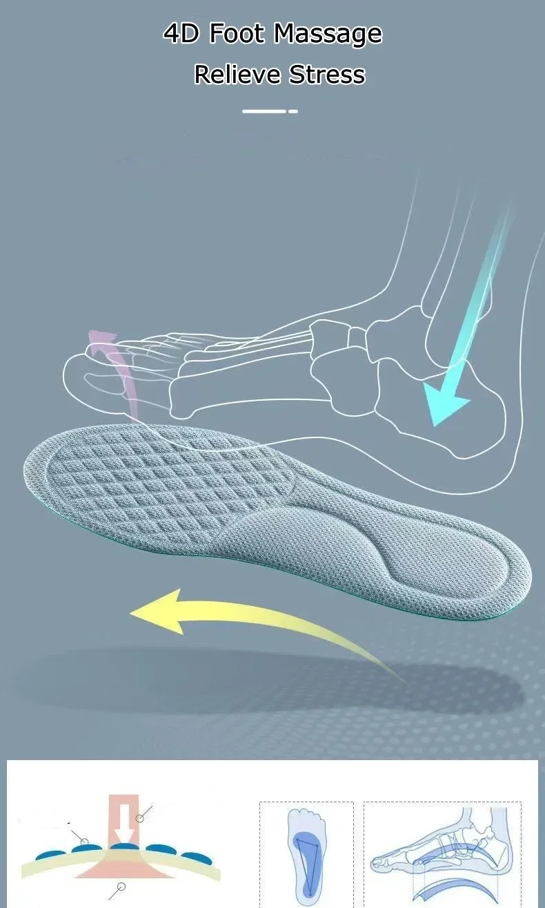 Sportliche Fußgewölbe-Einlagen für Schuhe, schweißabsorbierend, atmungsaktiv, geruchshemmend, weiche Schuhpolster, Schuh-Einlagen für Damen und Herren. – Detail 6