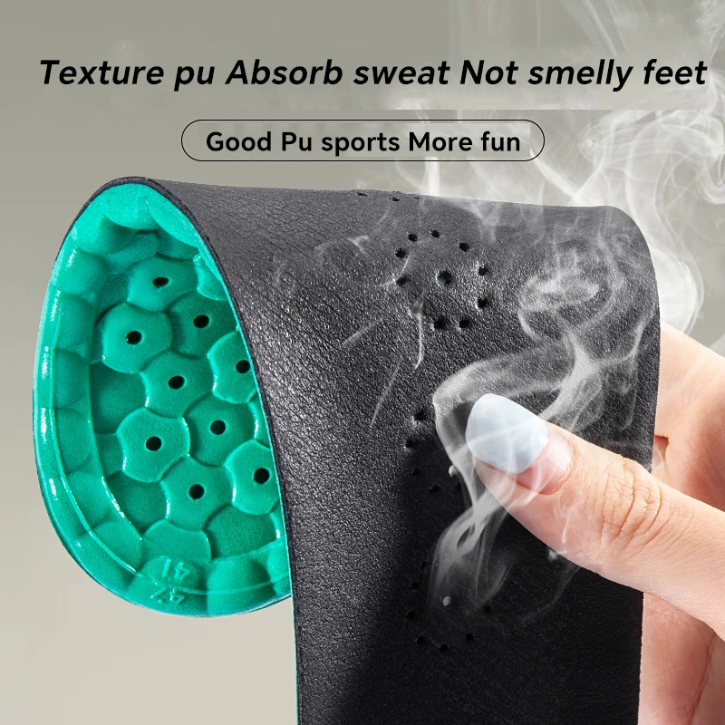 2Pair Sport Shock Absorption Insole Cowhide Air Cushion Breathable Arch Support Orthopedic Shoes Pad Men Women Feet Care Insoles