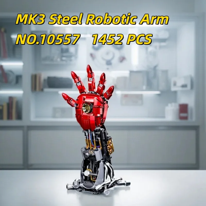 

1452 детали STEM-конструктор Technic №10557: Стальная механическая рука для самостоятельной сборки, развивающая игрушка для мальчиков, подарок
