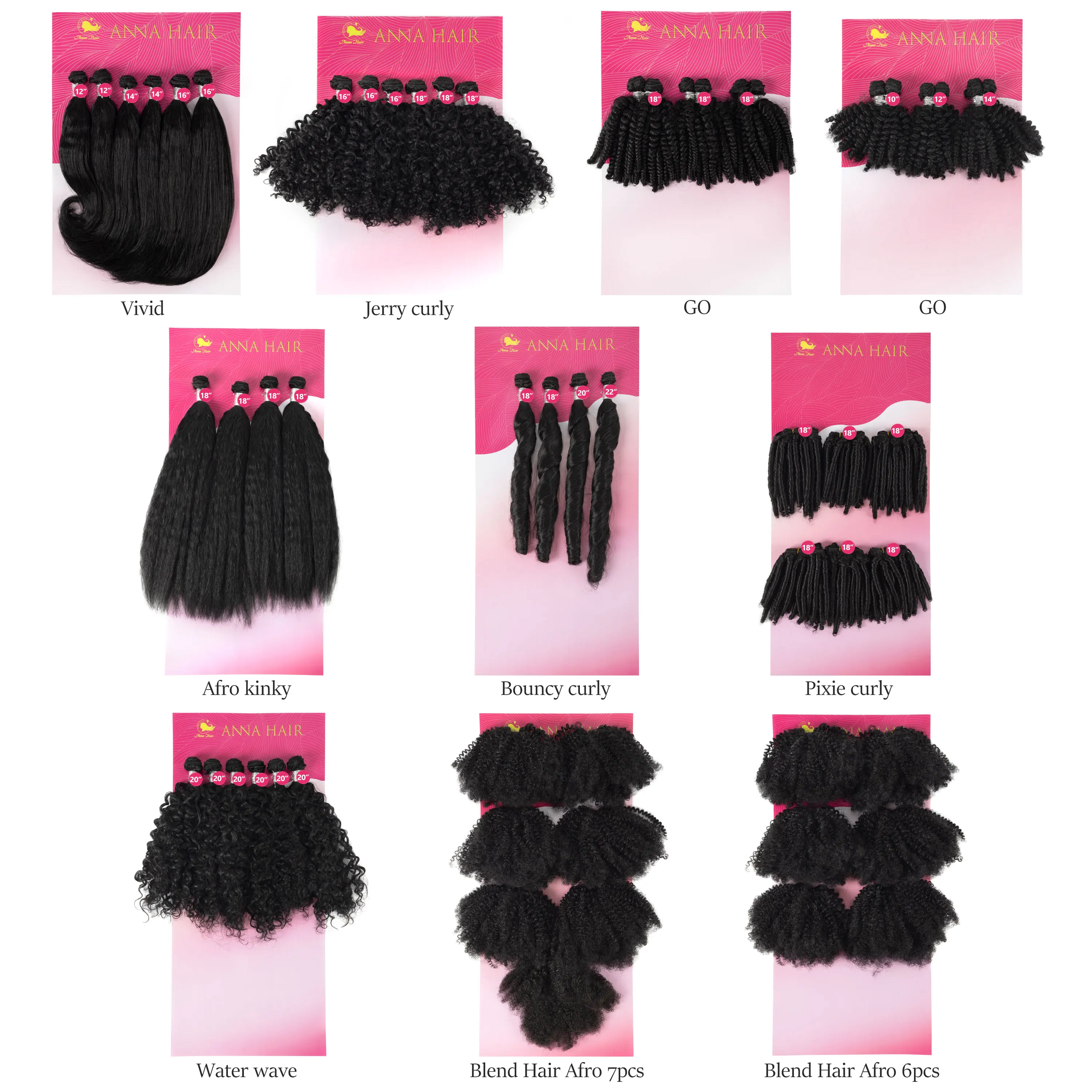 ANNA Accept Custom Package Texture Blend Braiding Hair Super Soft Afro Mix Synthetic and Human Hair Bundles with Weft view 6