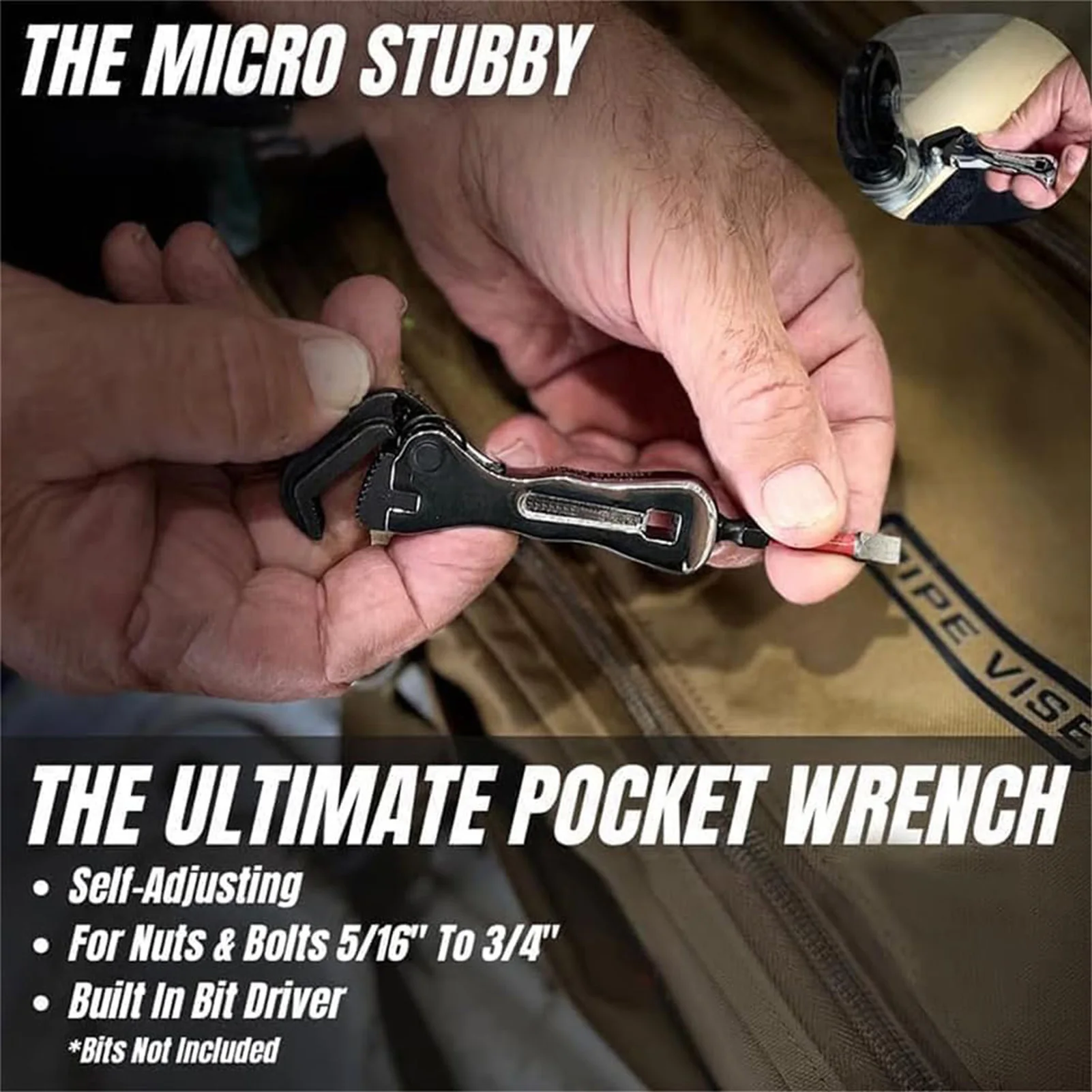 

Stubby Multipurpose Wrench Mini Size Adjustable Spanner with Comfort Handle Suitable for Home Maintenance
