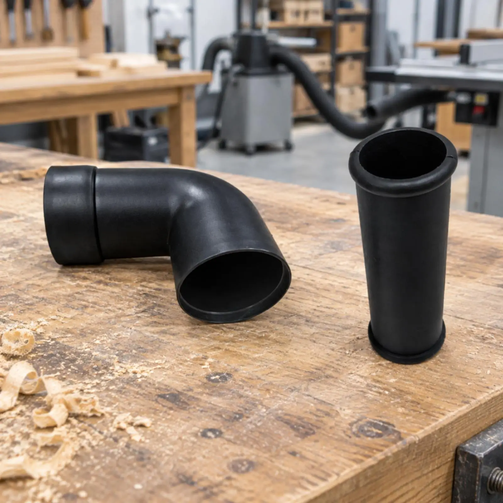 Vacuum Sweep Elbow 58mm Black Plastic 90 Degree Bend for Dust Collection Workshop Equipment Carpentry Suction Ducting