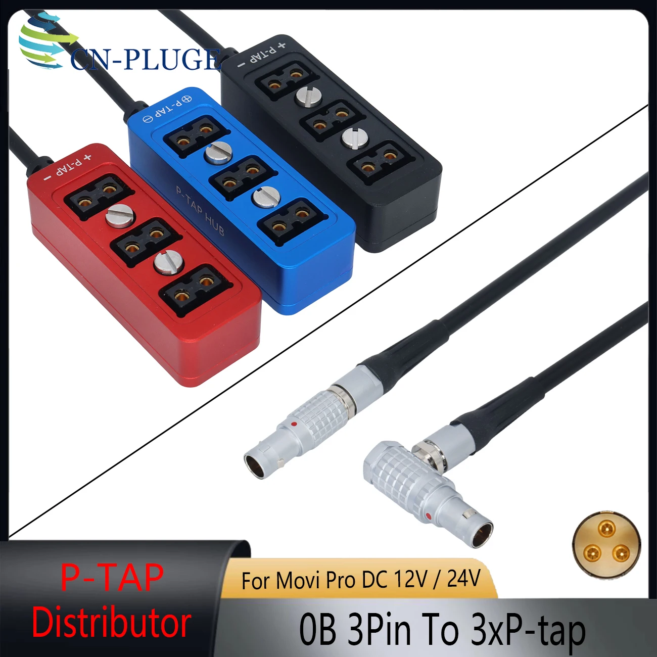 Divisor de Energía Freefly Movi Pro Gimbal 0B 3Pin a 3P P-Tap D-Tap DC 12V/24V para ARRI Mini RED Komodo FX6 SmallHD Monitor