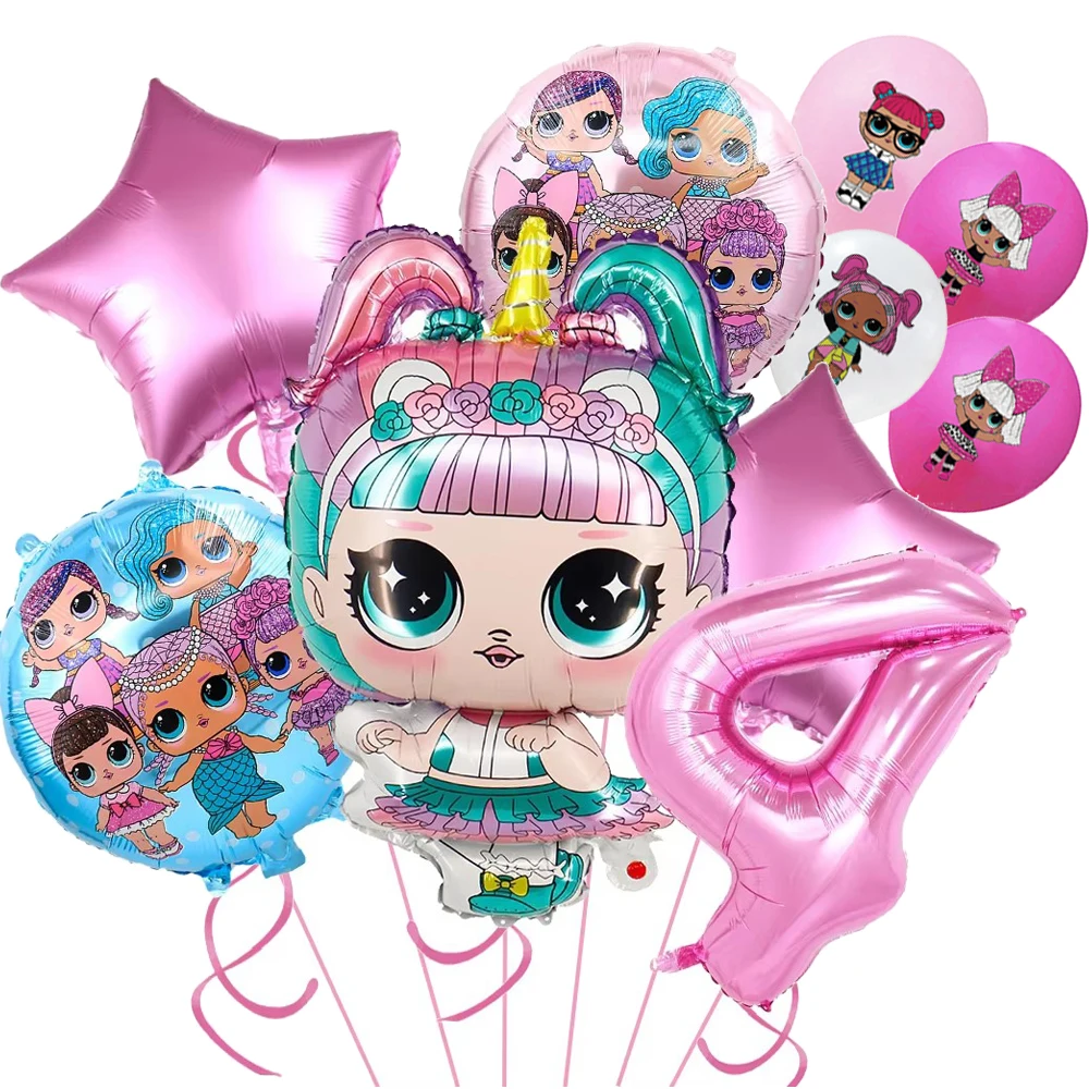 LOL Surprise Doll حفلة عيد ميلاد موضوع الزينة القش كعكة توبر بالون ورقة لافتة لوحات أكواب لإمدادات استحمام الطفل