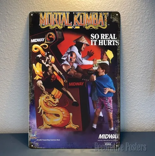 Mortal Kombat Retro Video Game Metal Poster - 20x30cm (8x12inch) Sign  -aluminum
