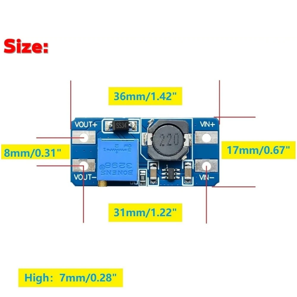 5/10/20pcs Boost Module MT3608 DC-DC Step Up Converter 2A Boost Regulator Voltage Converter Board Type C Power Supply Module