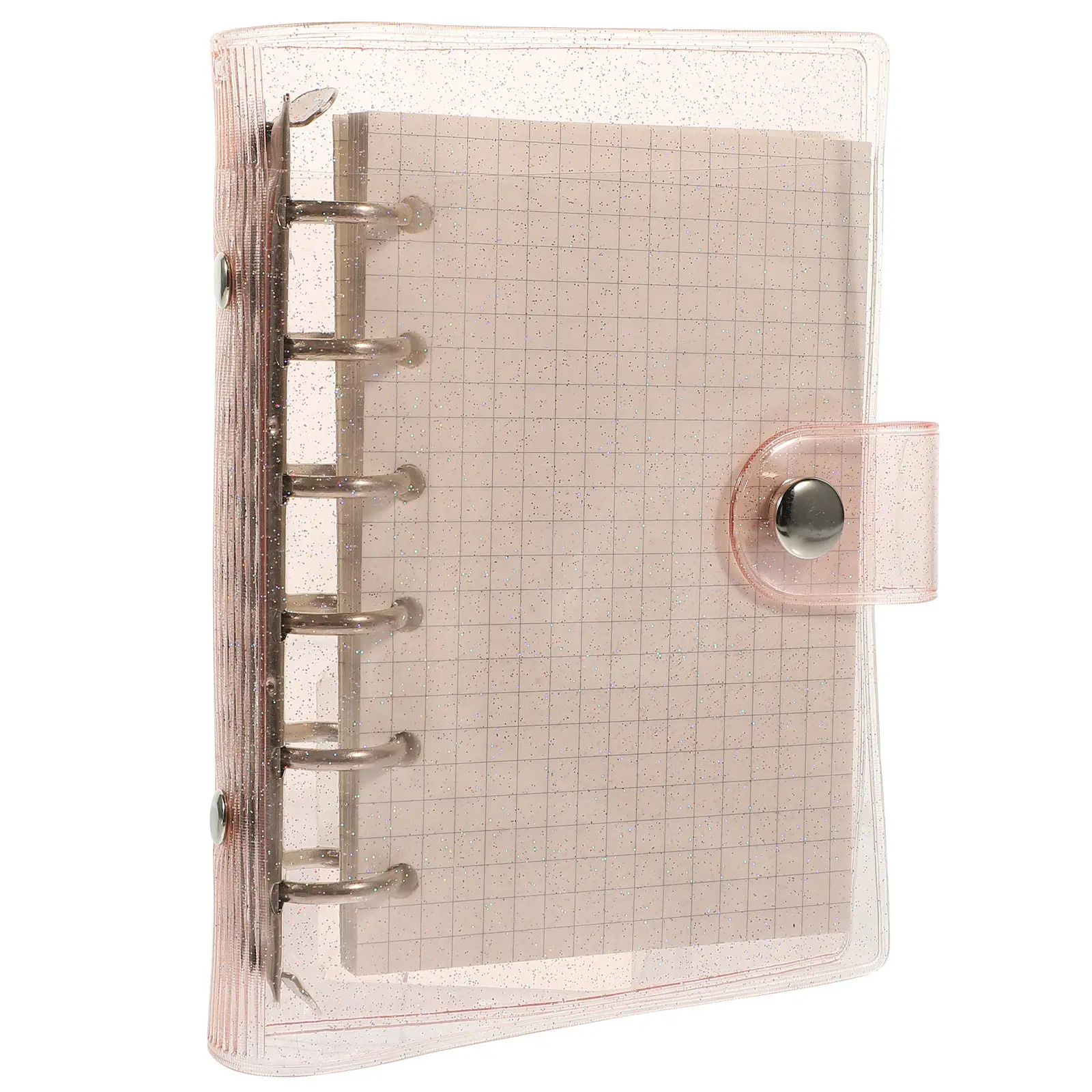 1Set Premium Smooth Writing Loose-Leaf Notepad Transparent PVC Cover Compact A7 Size Portable Small Notebook for Journaling