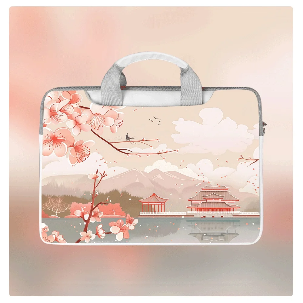 

Сумка через плечо для ноутбука с принтом природных пейзажей, 13, 13.3, 14, 14.6, 15, 15.6, 16 дюймов, большая вместимость, защитный чехол для ноутбука