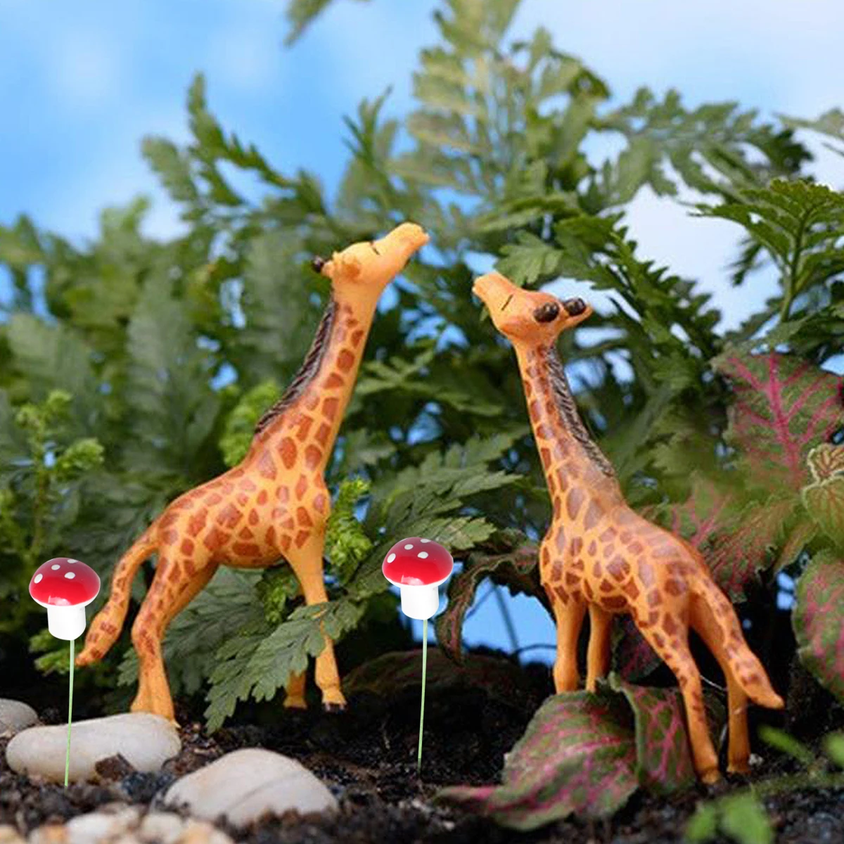 

20pcs Simulated Mushroom Premium Resin Miniature Plant Decor For Garden Moss Succulent Bonsai Micro Landscape Ornament Supplies