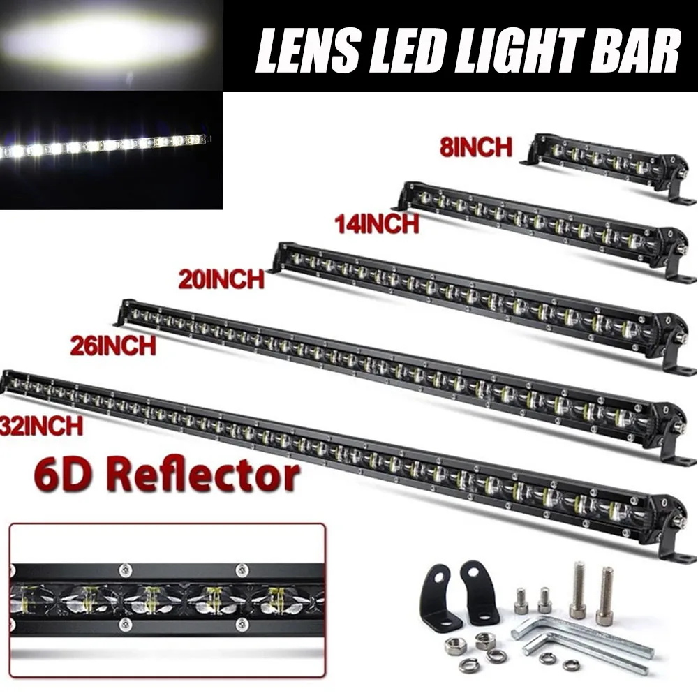 Lens 6D Led Bar Off Road 32 inch Work Lamp 38” Slim Led Light Bar for 4x4 Offroad Truck Spot Light for Car Tractor SUV 12v 24v