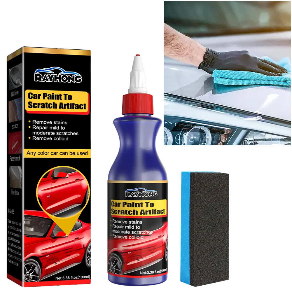 100ml Car Scratch Remover Paint Restorer with Sponge Paint Scratch Repair Agent for Deep Scratches Car Paint Scratch Repair