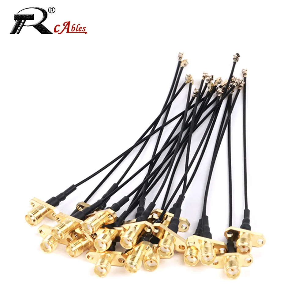 

1PC u.FL MHF1 to RP-SMA / SMA Female 2 Hole Flange Panel Mount RF113 Pigtail WIFI Antenna Extension Cable Jumper