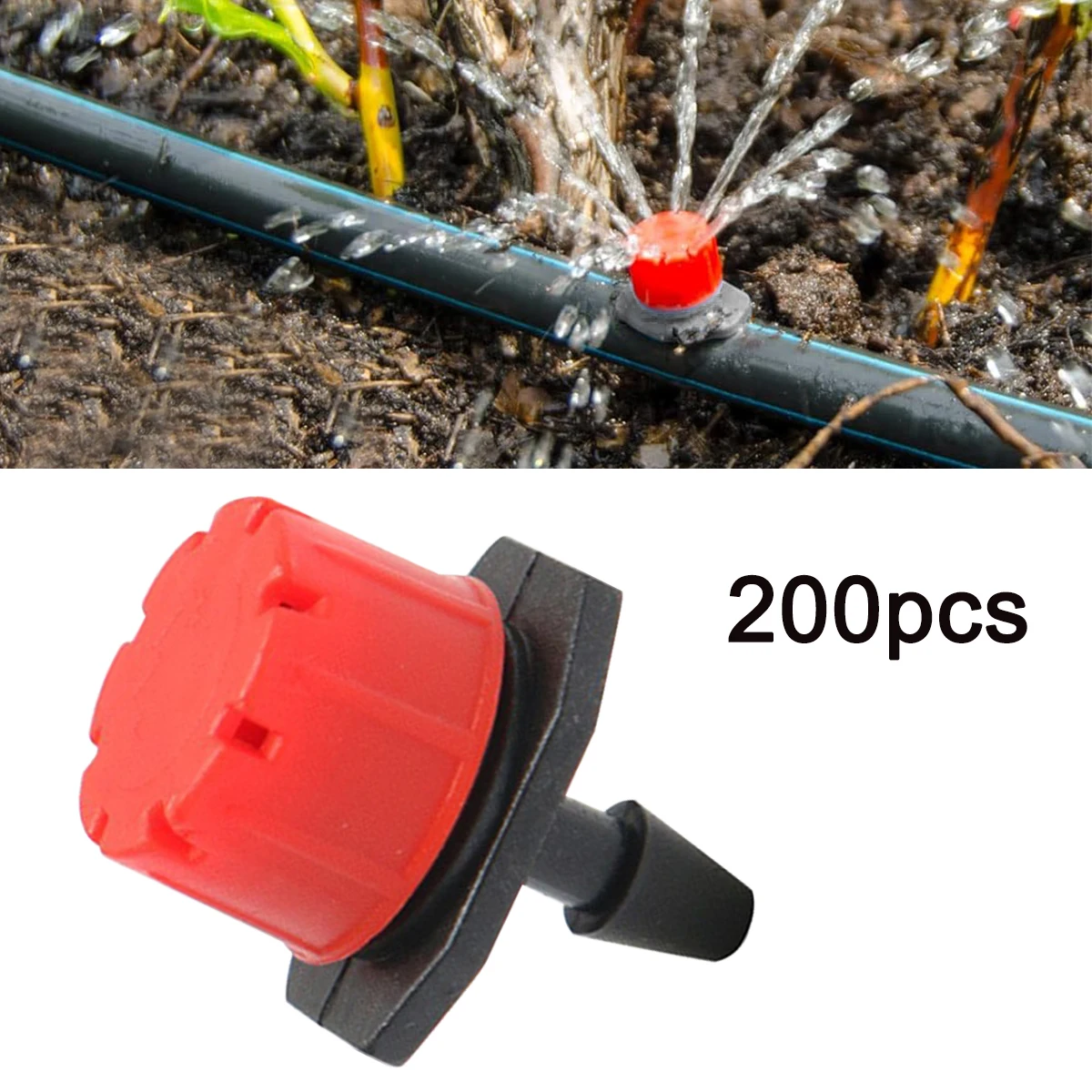 

200pcs Adjustable Drip Irrigation Droppers Rotating Sprinklers Emitter Dripper For Micro Balcony Yard Watering System