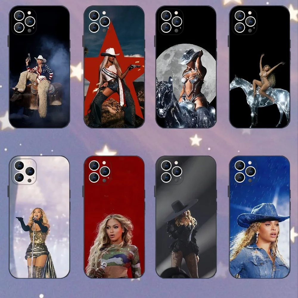 

B-Beyonce COWBOY CARTER Phone Case For iPhone 16,15,14,13,12,11,Mini,Pro,SE,MAX White Matte Shockproof Cover