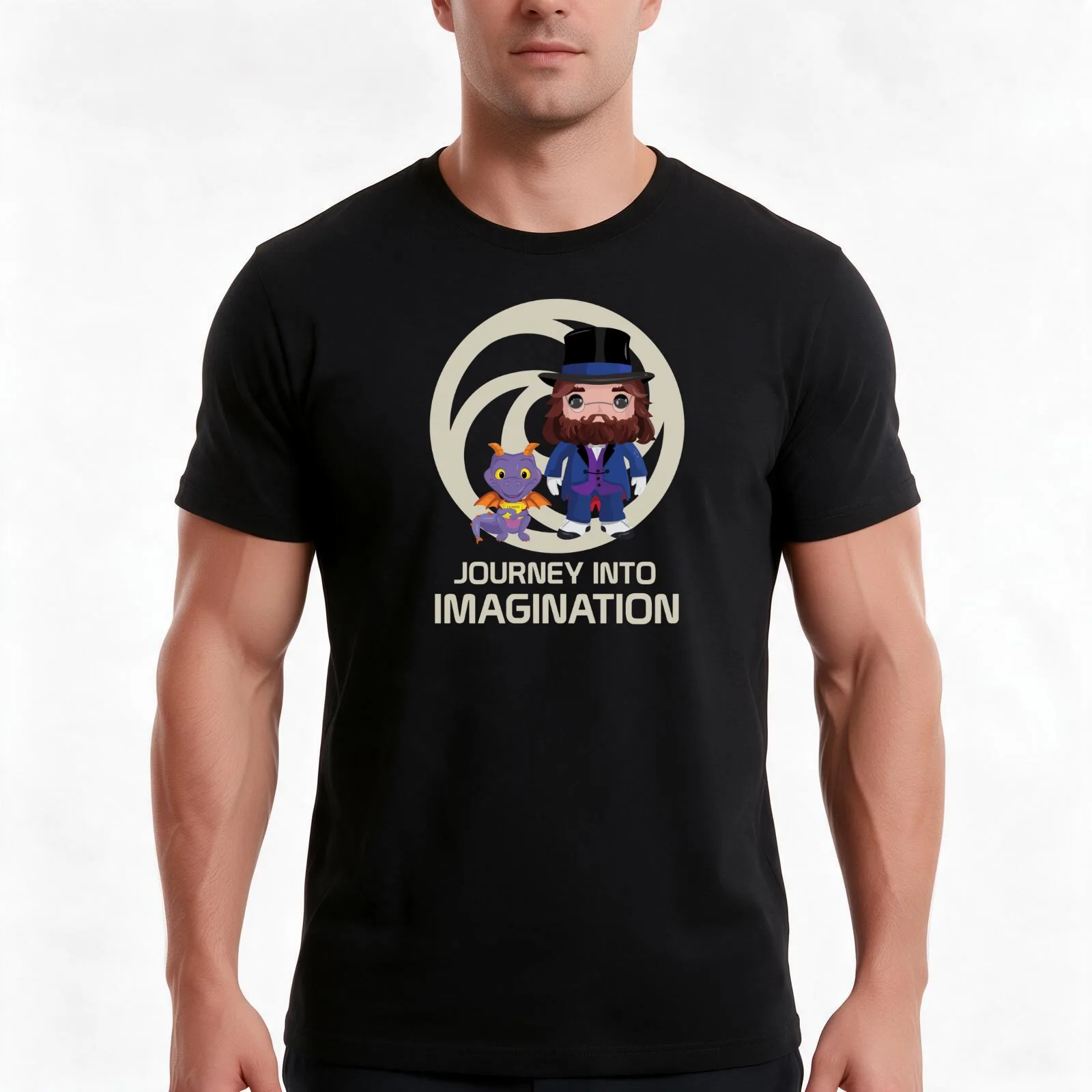 Dreamfinder & Figment T-Shirt, Summer Casual Cotton Tee, Oversized Streetwear Tops, Vintage Graphic Print, Unisex Men Women