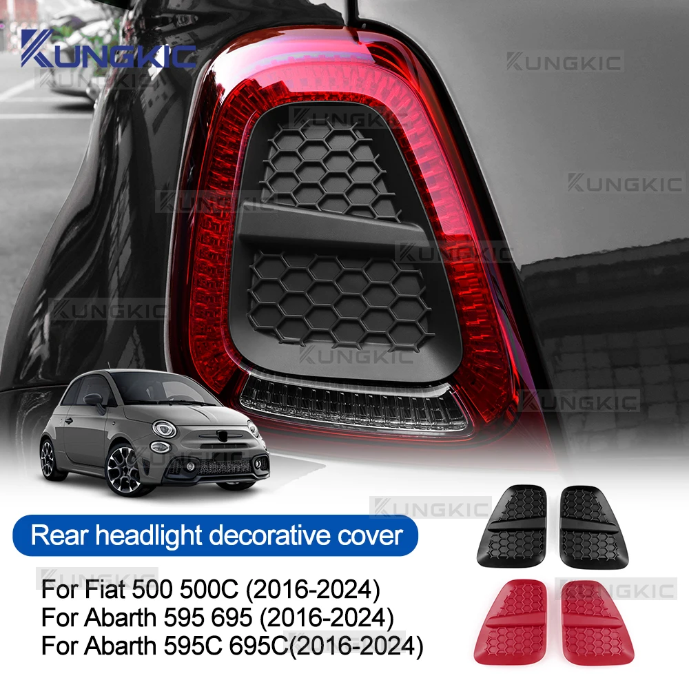 

Car Rear Tail Light Cover Decorative Sticker For Abarth 595 695 595C 695C Fiat 500 2016 2017 2018 2019 2020 2021 2022 2023 2024