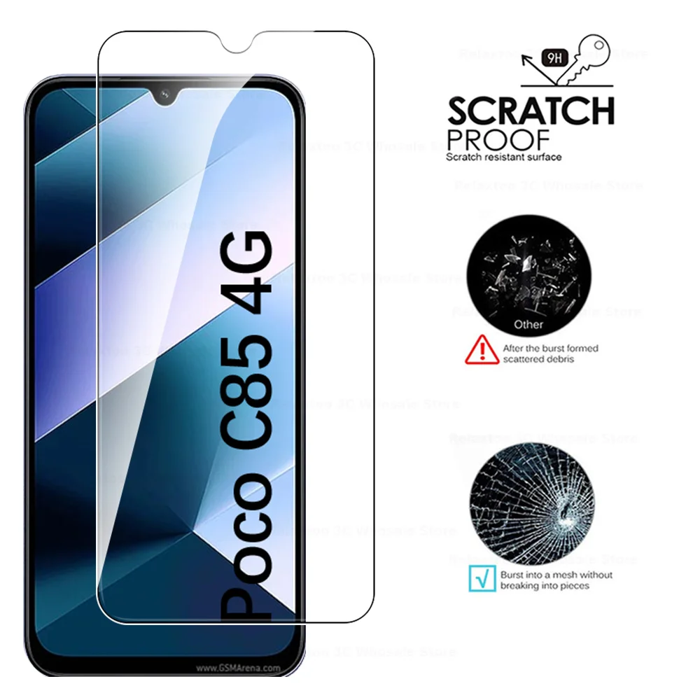 حامي الشاشة ل Xiaomi Poco C85 4G PocoPhone C 85 85C PocoC85 الزجاج المقسى الترا واضح شاتيربروف طبقة رقيقة واقية غطاء #3