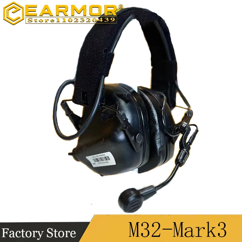 EARMOR Shooting Tactical Headset M32-Mark3 MilPro Military Standard MIL-STD-416 Electronic Communications Hearing Protector