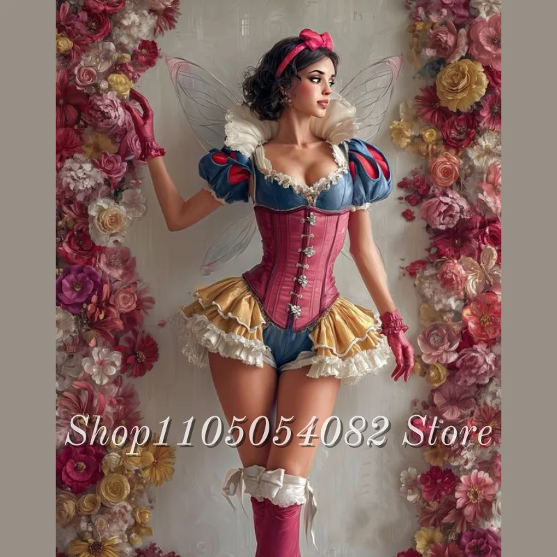 فساتين سهرة للمسرح التأثيري برقبة على شكل V وأكمام فقاعية مكشكشة صغيرة ذات طبقات من فساتين حفلات الأميرة مخصصة