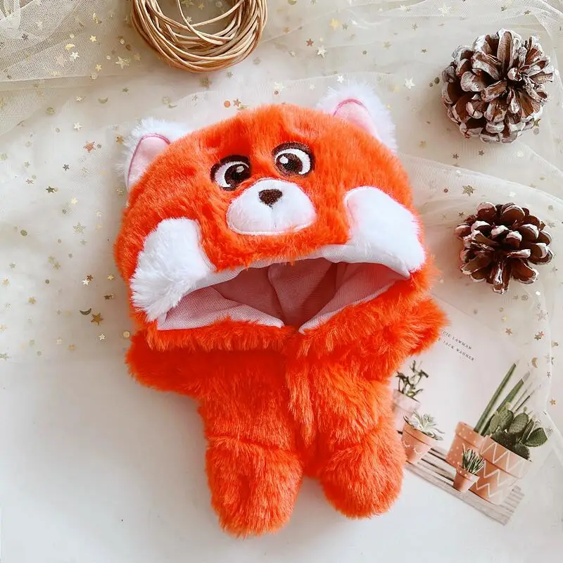 20CM Star Doll Clothes Lovely Plush Orange Bear Animal Jumpsuits Derss Up Cute Plush DollsAccessories EXO idol Dol Fans DIY Toy