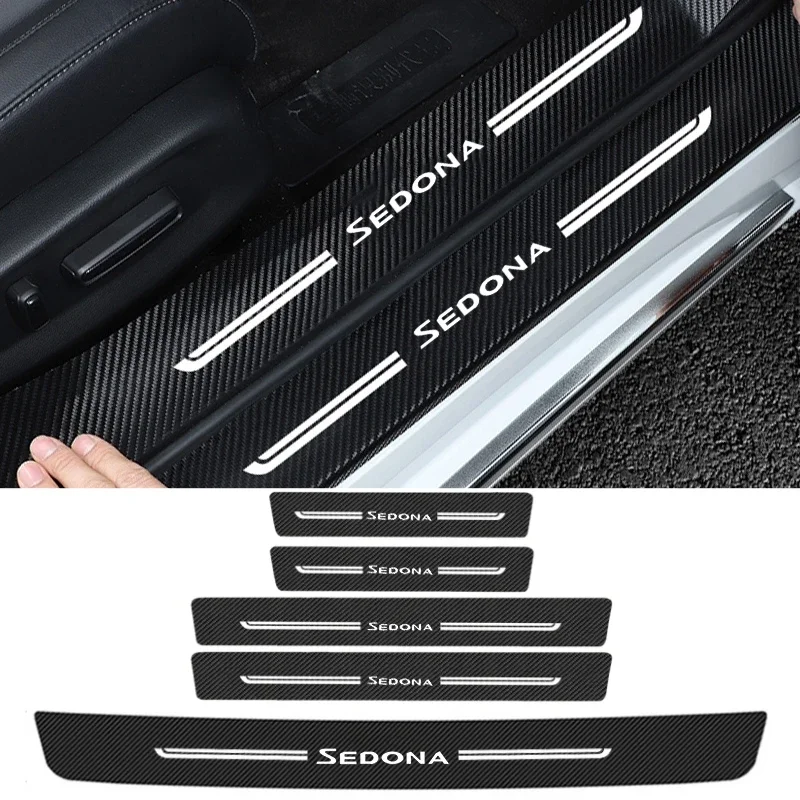 For KIA SEDONA Logo Auto Threshold Stickers Decoration Car Sill Anti Kick Tape Door Trunk Protective Strip Waterproof Decals