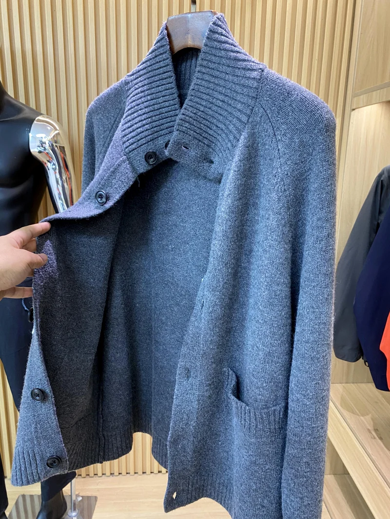 ファイオナブルなヴィンテージ風ルーズロングスリーブニットカーディガンコート、男女兼用、春秋シーズン、柔らかく快適なニットウェア