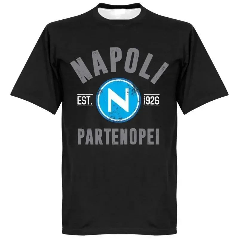 الطبعة بوتيك أزياء نابولي 3D مطبوعة كرة القدم قصيرة الأكمام تي شيرت نابولي مهرجان الموسيقى التدريب جيرسي شخصية سوداء