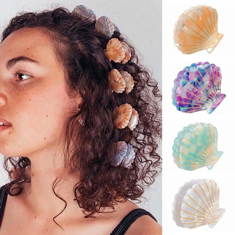 New Shell Hair Clips Fashion Girl Headwear Ponytail Hairpins Hairgrips Acrylic Hair Claws Women Hair Accessories Clips Gifts