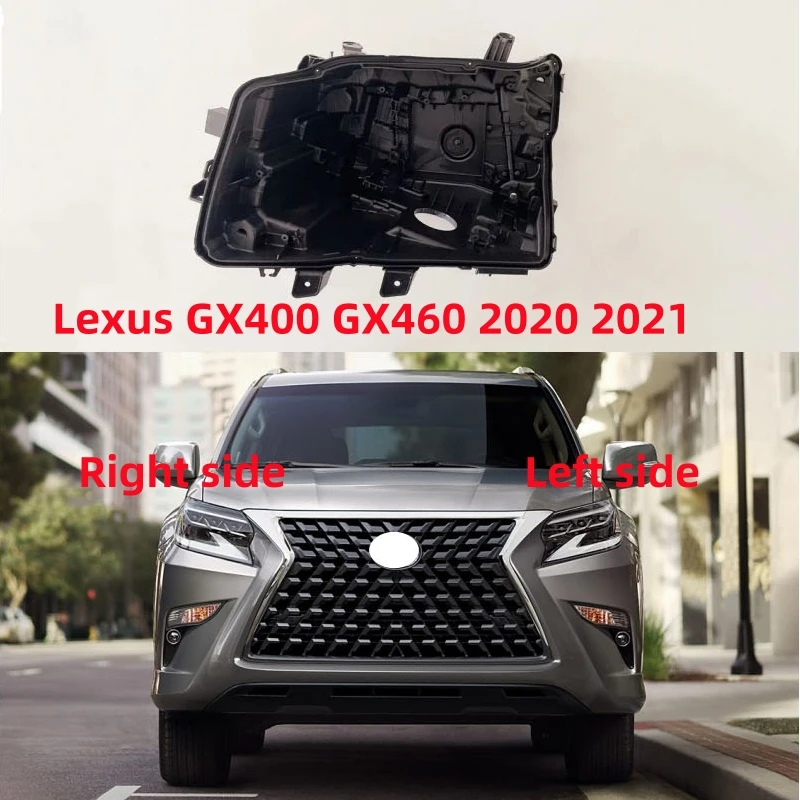For Lexus GX400 GX460 2020 2021 Headlamp Base Headlight Rear Shell Replace Headlight House Black rear shell