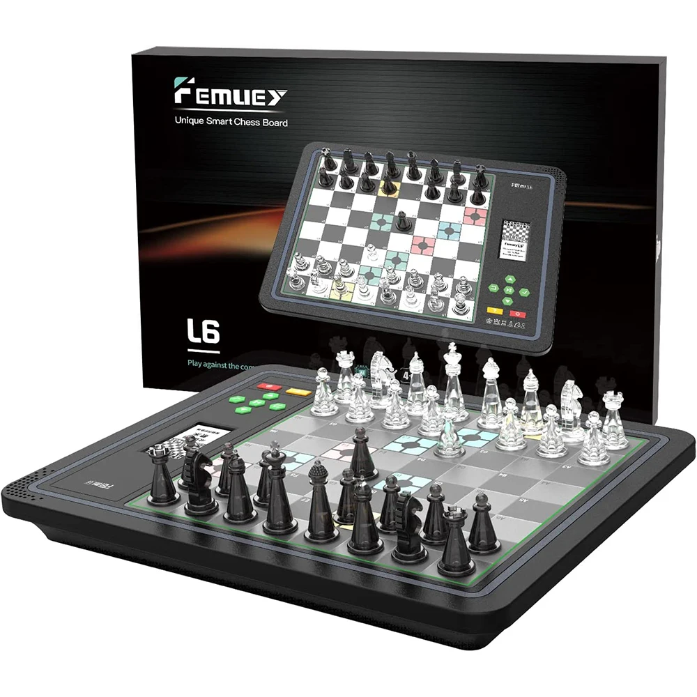 Intelligent Electronic Chess Magnetic Chess Piece Induction Board LCD Screen Novice Learning AI Against Single Player Chess Game