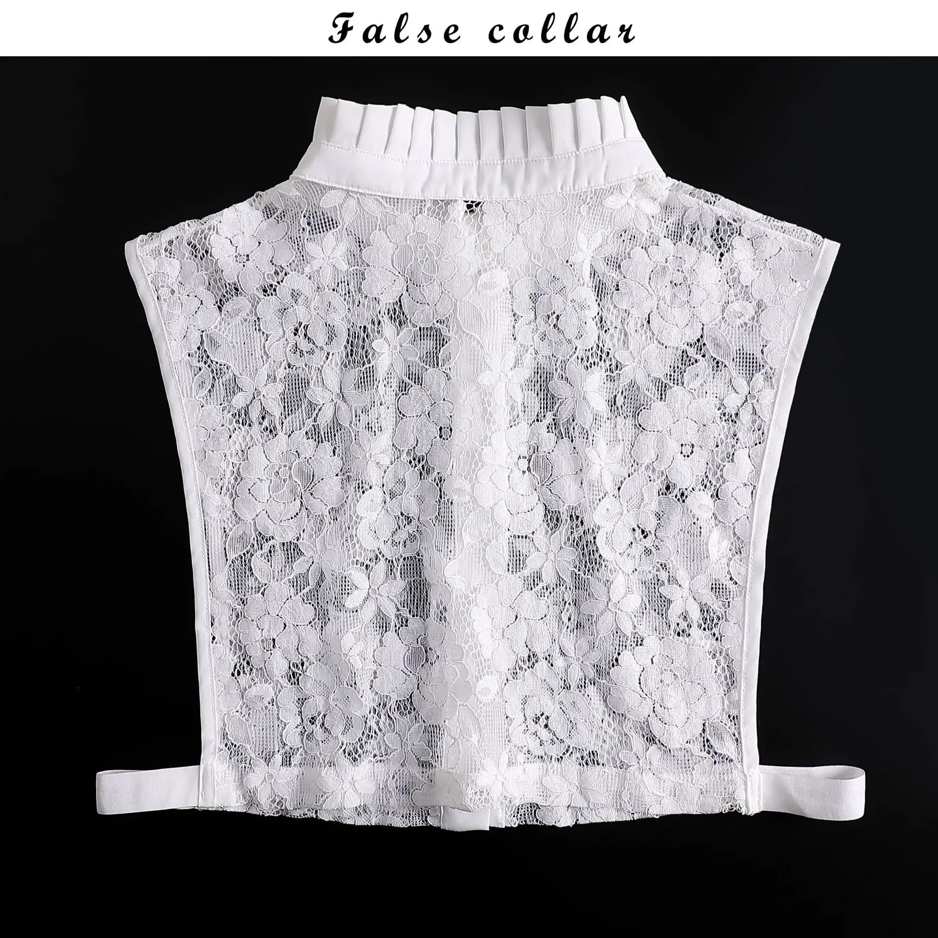 2025 White Stand Lace Floral Fake Collar for Women Half Shirt Detachable Collar Shirt Lapel Blouse Top Women Clothes Accessories