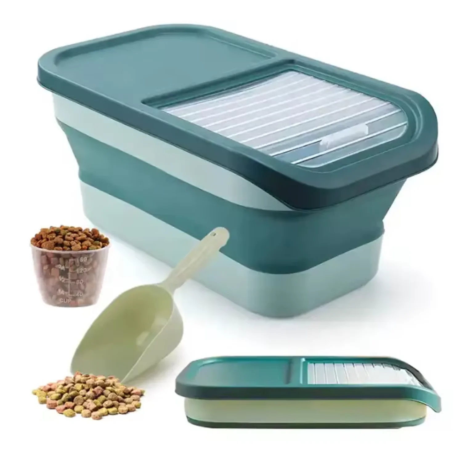 Hot Sale Dog Food  Container Folding Pet Food Container with Lids Airtight Cat Food Containers Dog water bowl dispenser Apparel