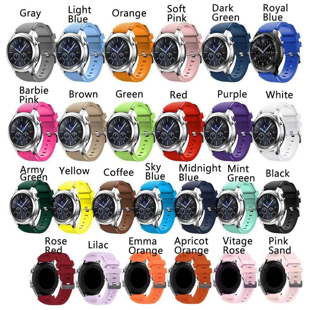 20mm 22mm Strap For Samsung Galaxy watch 4/5 pro/classic/gear s3/active 2 Sport Silicone correa bracelet Huawei GT 2 2e 3 band