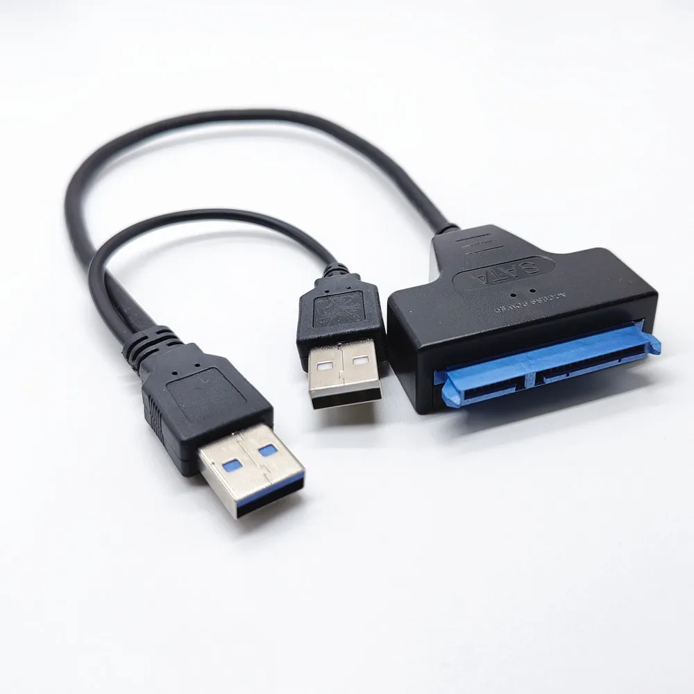USB 3.0/USB2.0 to SATA 22Pin Adapter Cable for 2.5/3.5 Inch SSD HDD External Power Hard Disk Drive Converter High Speed