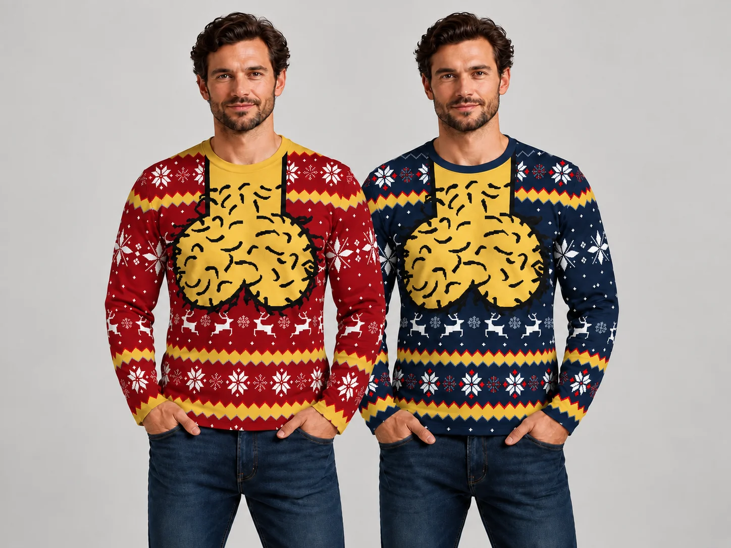 2026 New Style Ugly Christmas Style Men's and Women's Long-Sleeved Feather T-Shirt, Round-neck Sporty Casual Hoodie