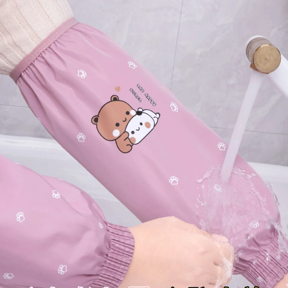 1Pair Of Anti-fouling Sleeve Cover Waterproof Cartoon Pattern Dirty Resistant Protective Cuff Design Dirt-proof Hand Sleeves