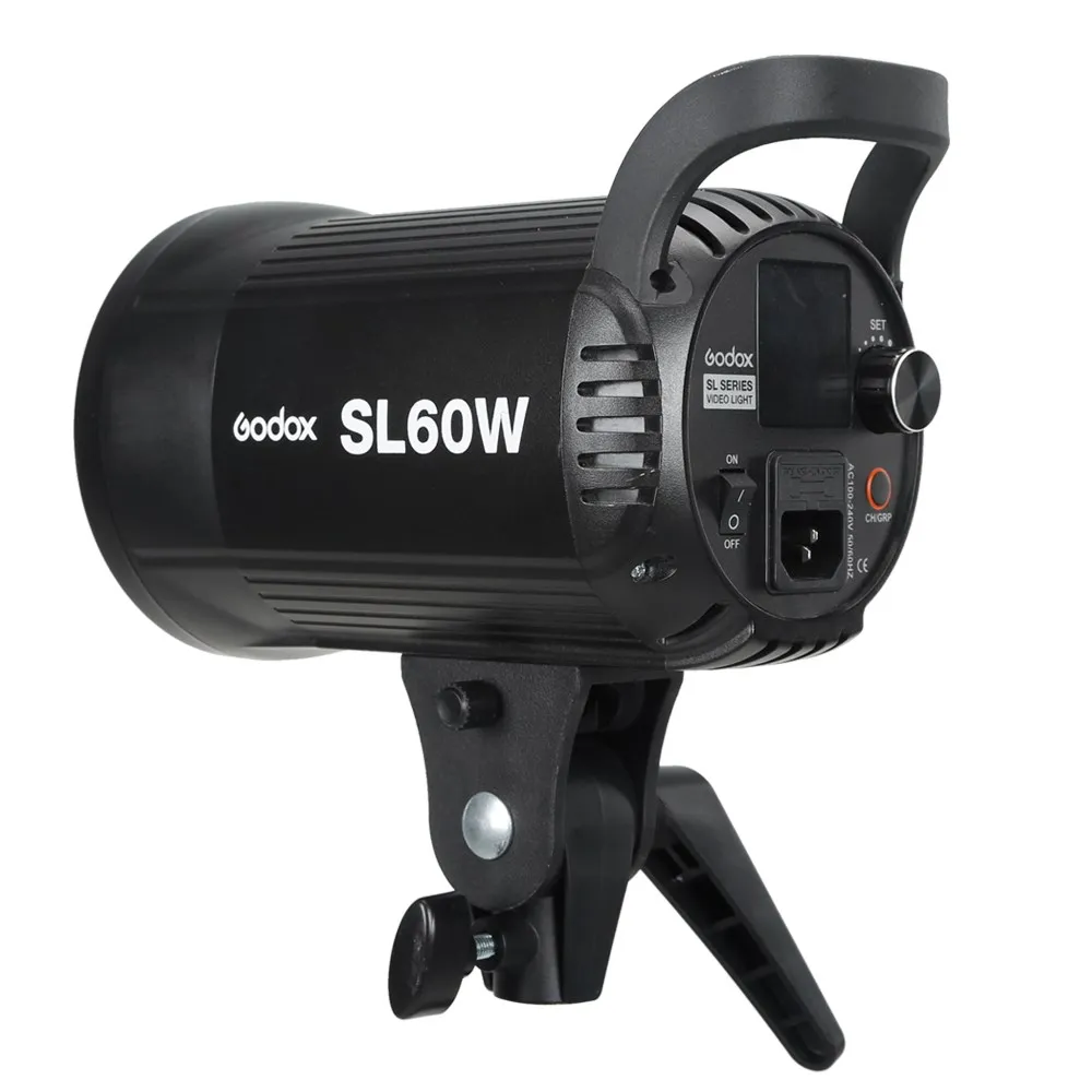 Godox LED Video Light SL-60W 5600K White Version Video Light Continuous Light Kit + 190cm Light Stand + 60x90cm Bowens Softbox