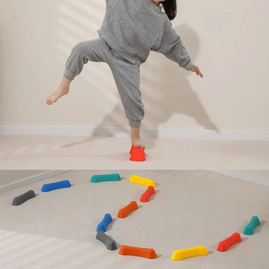 Rayo de equilibrio de 6 colores para niños, equipo sensorial de entrenamiento táctil, piedra escalonada, regalo de cumpleaños, deportes al aire libre