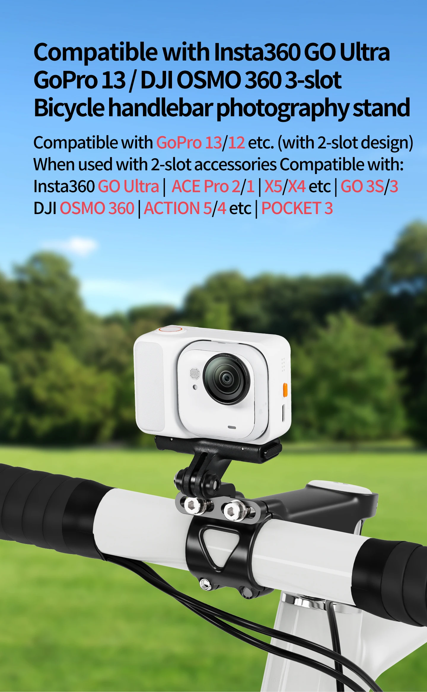 Universal Lenker Vorbau Kamera Halterung Fahrrad Scheinwerfer Halterung Handy GPS Halter für Gopro 13 Insta 360 OSMO Action Stehen – Detail 22