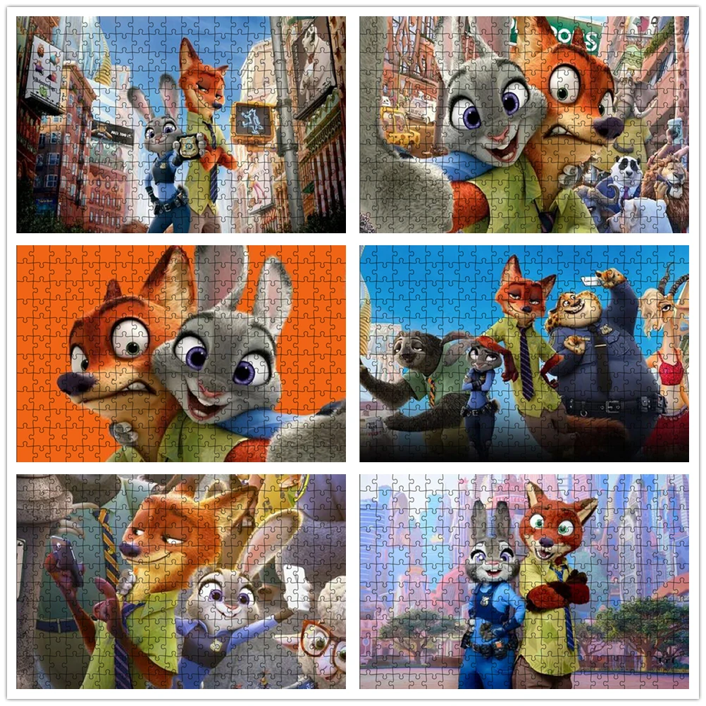 

1000 Pieces Puzzle Disney Movie Diy Cartoon Zootropolis Creative Jigsaw Puzzles Creativity Imagine Toys Birthday Gifts for Kids