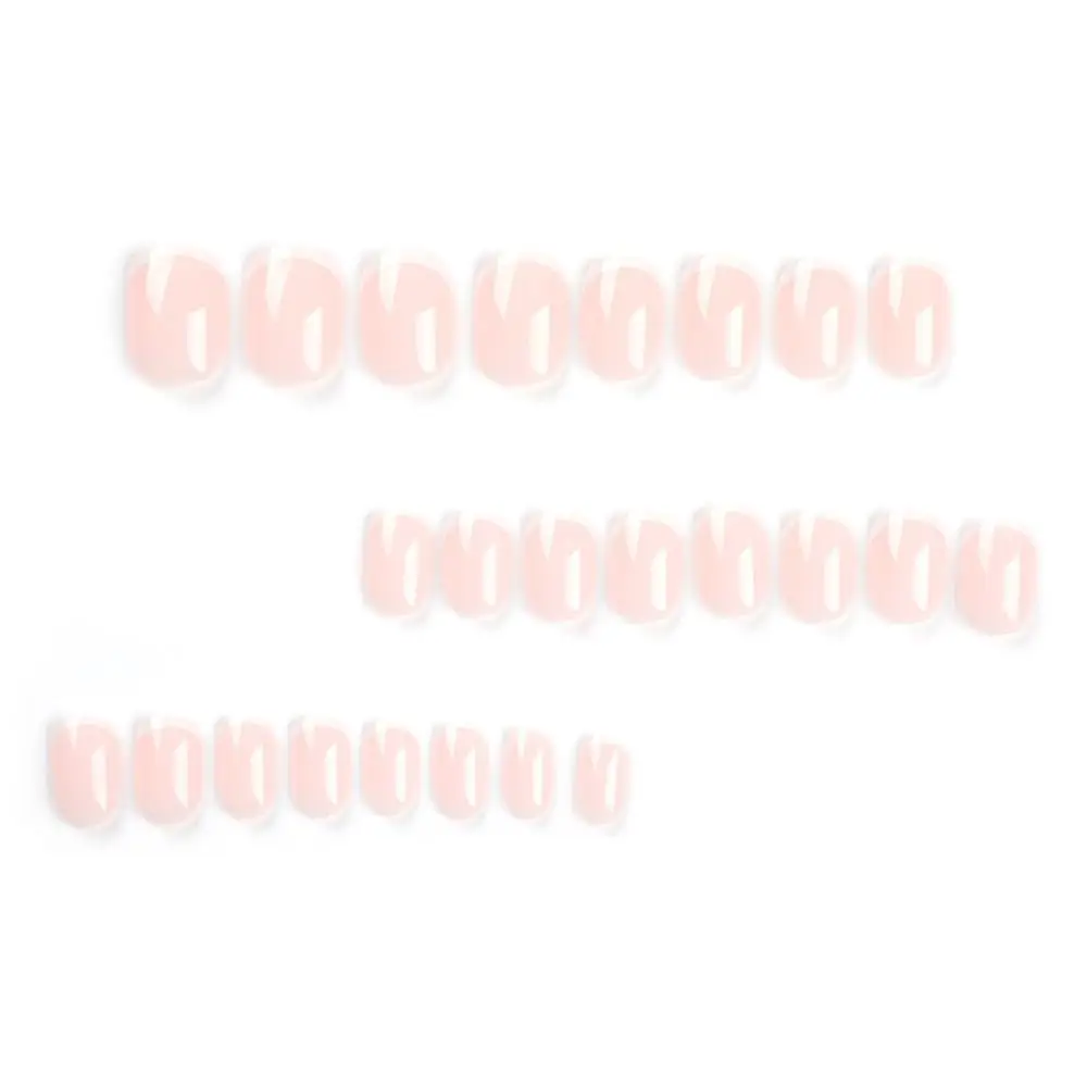 Unghie finte corte alla moda Unghie finte con bordo bianco rotondo Punte per unghie francesi a copertura totale per fai da te