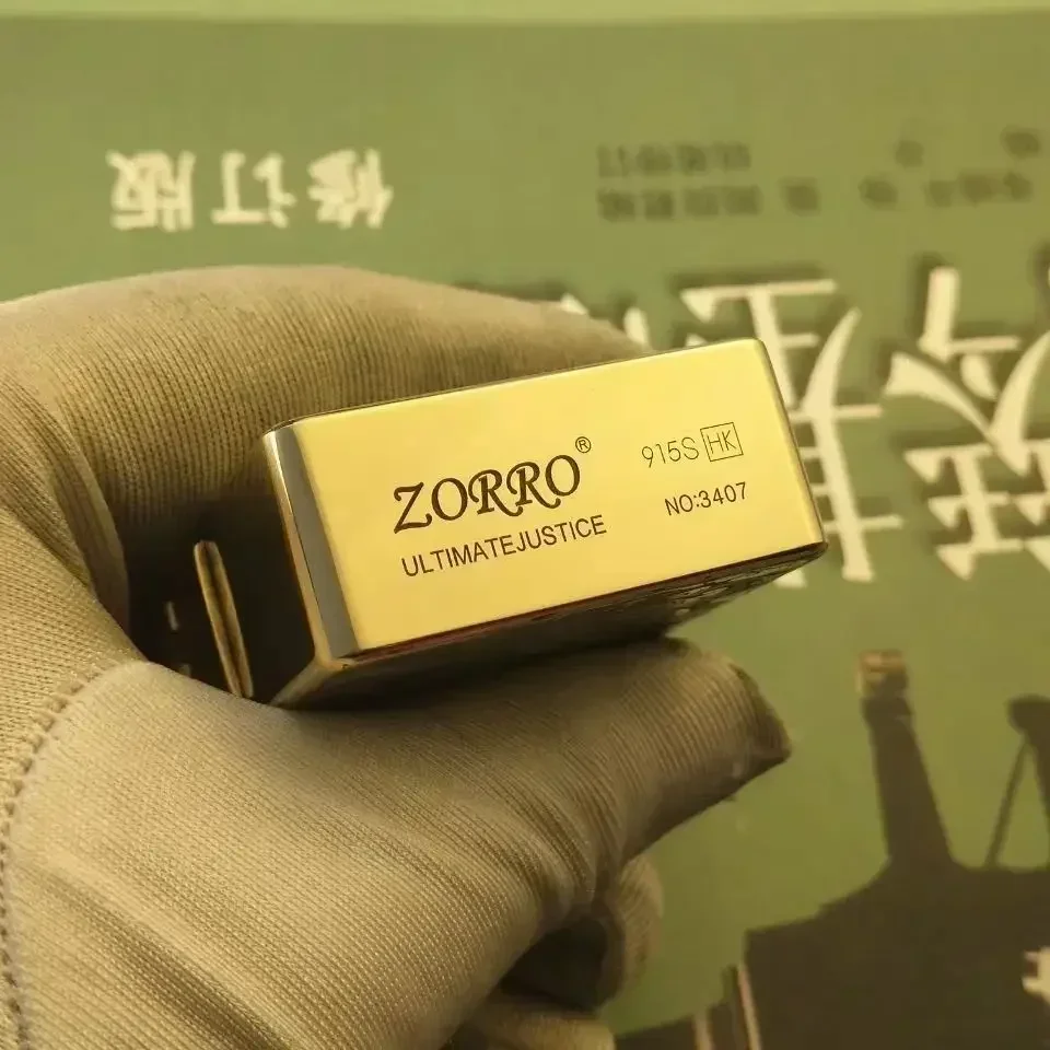 ZORRO 912 912S 915Heavy Armored Brass Retro Titanium Windproof Kerosine Lighter  Hinge Cigarette Lighter Men's Gift