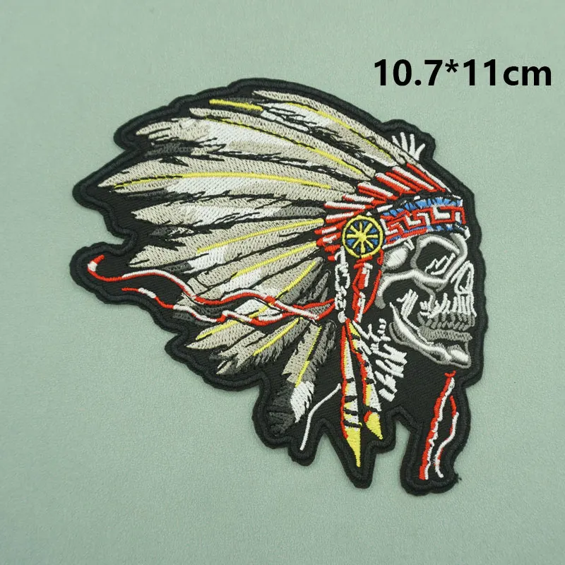 Original head embroidered patches with iron on and hook backing