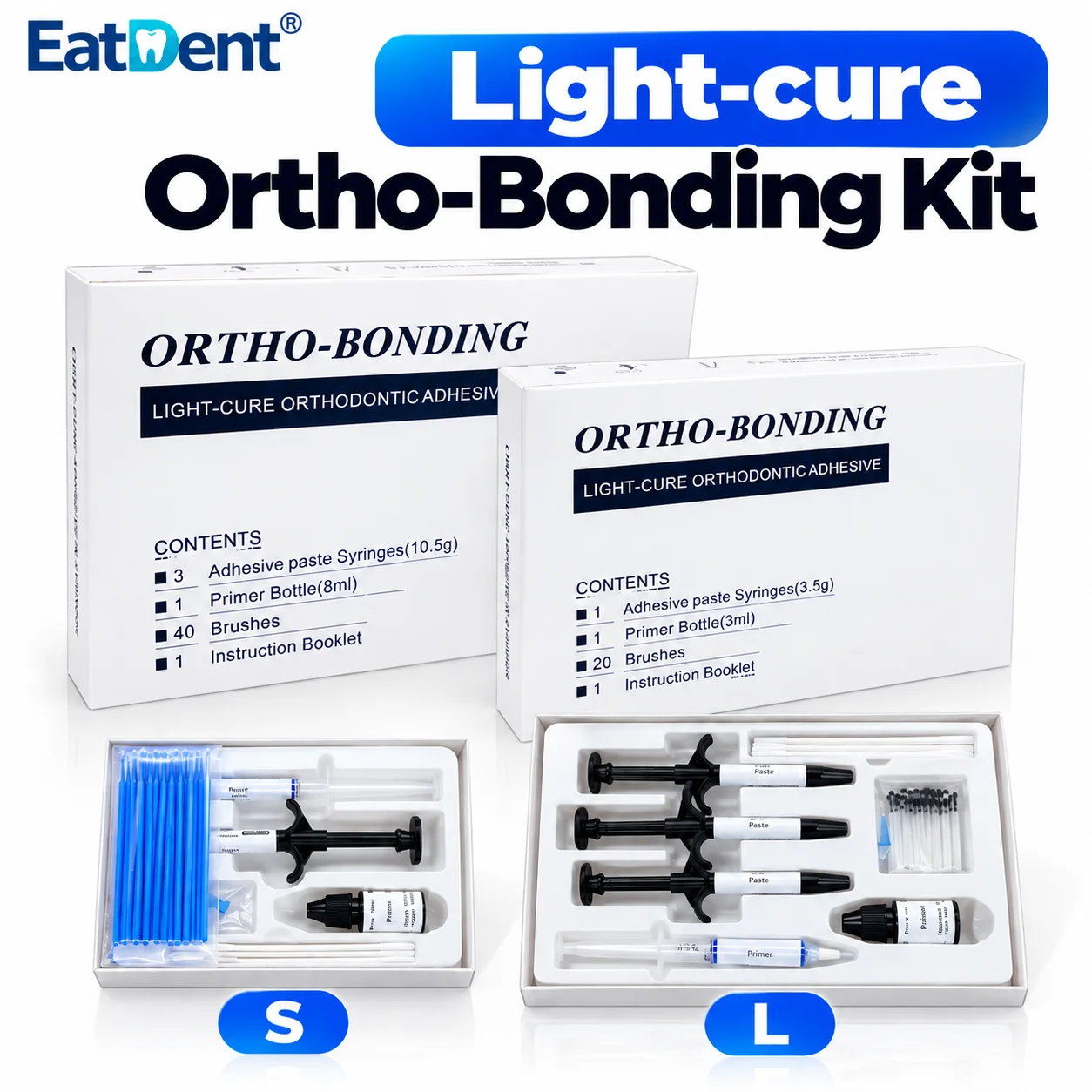 Dental Orthodontic Light Cured Adhesives Braces Glue Kit Etchant Acid Gel Light-Cure Paste Primer For Bonding Brackets Braces