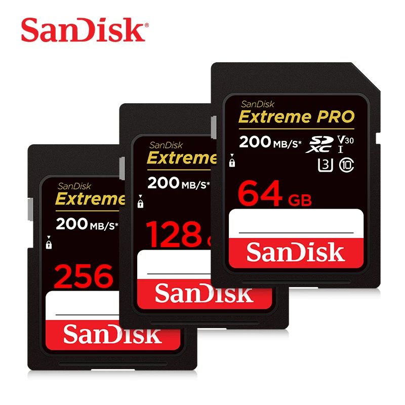 بطاقة ذاكرة SD أصلية من SanDisk Ultra 32GB SDHC 64/128/256/512GB SDXC بطاقة ذاكرة C10 USH-1Extreme PRO/U3/4K/V30 لكاميرا السيارة DV SLR