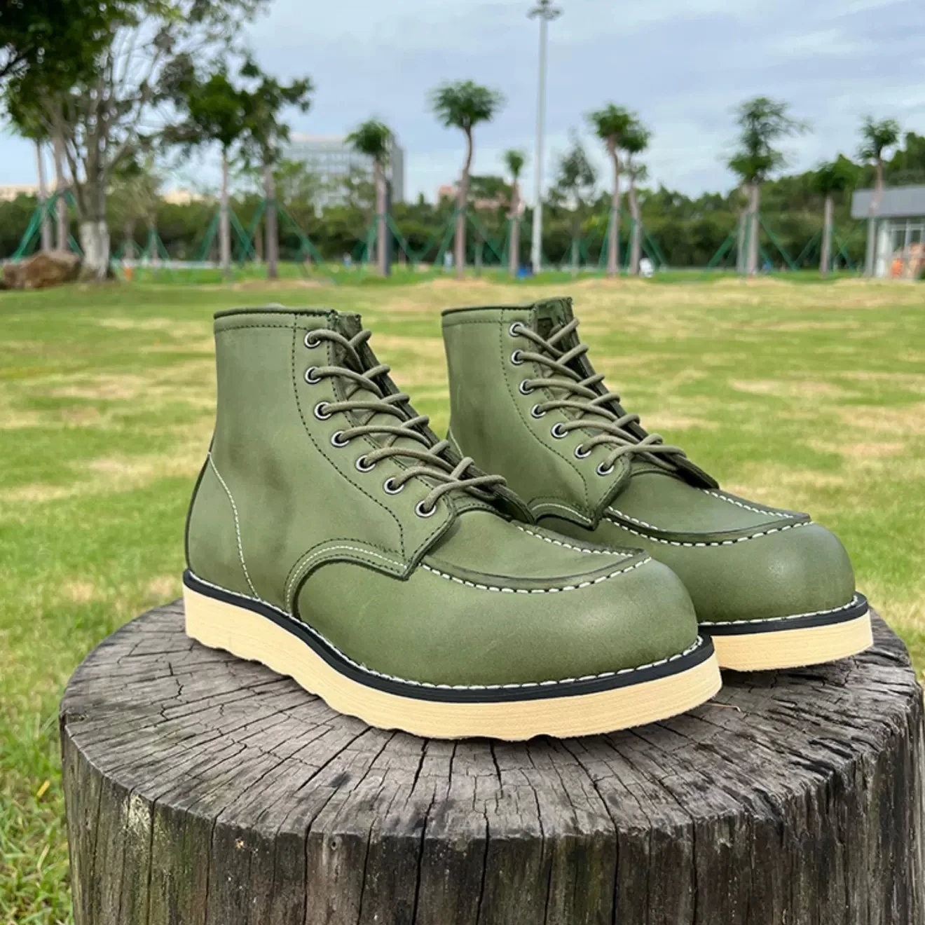 New Handmade Men Spring Autumn Real Cow Leather Shoes Vintage British Outdoor Ankle Boots Desert Motorcycle Boots Shoes