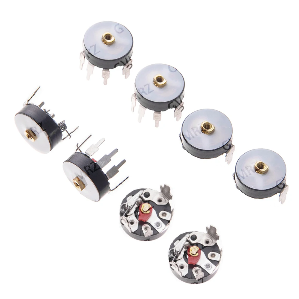 5PCS B10K B103 Straight Angle Radio Potentiometer RV12MM B50K B503 Power Amplifier Volume Potentiometer With Switch 12mm