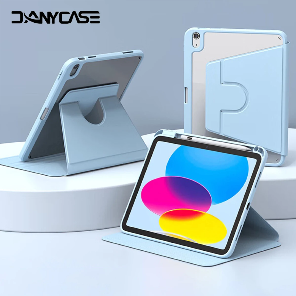 

For iPad Air 11 M2 Case 2024 Pro M4 360° Rotation Cover for Air 5/4 iPad 10th 10.9in Mini 6 7/8/9th 10.2in Pro12.9 Tablet Cover