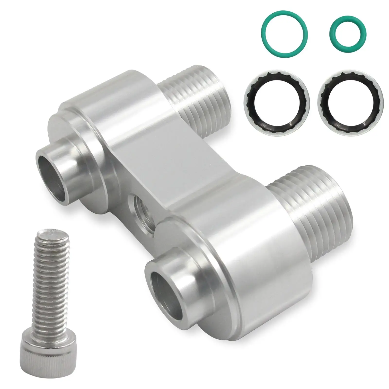 

AC Compressor Quick Coupler Adapter CNC Aluminum Alloy Air Conditioning Accessories Connector Pipe Replacement for Car R12 R134a