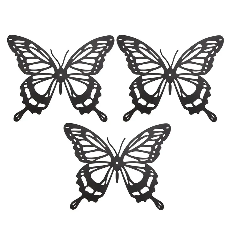 

Top-3Pcs Butterfly Metal Wall Decor Black Butterfly Metal Wall Hanging Decor Farmhouse Rustic Home Office Bedroom Decor